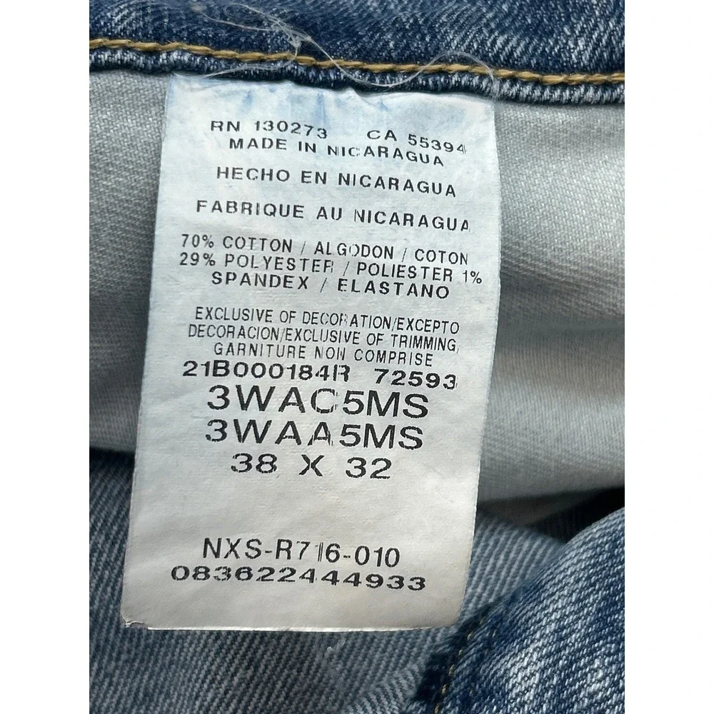 Wrangler Riggs Workwear Jeans Mens 38x32 Blue Straight Leg Denim‎